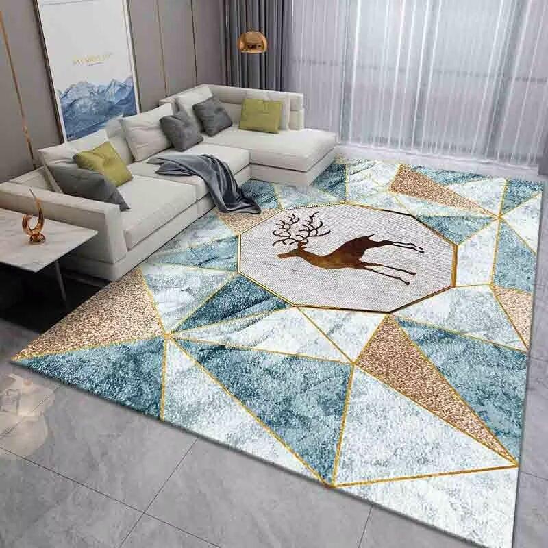 Modern Geometric Marble Carpet for Living Room Large Area Decoration Home Rugs for Bedroom Soft Non-slip 200x300 Lounge Sofa Mat