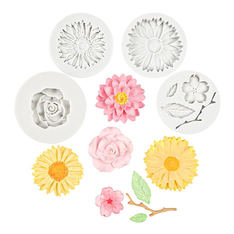 Fondant Cake Silicone Mold Rose Peach Blossom Flower Baking Chocolate Decorative Mould 15-71