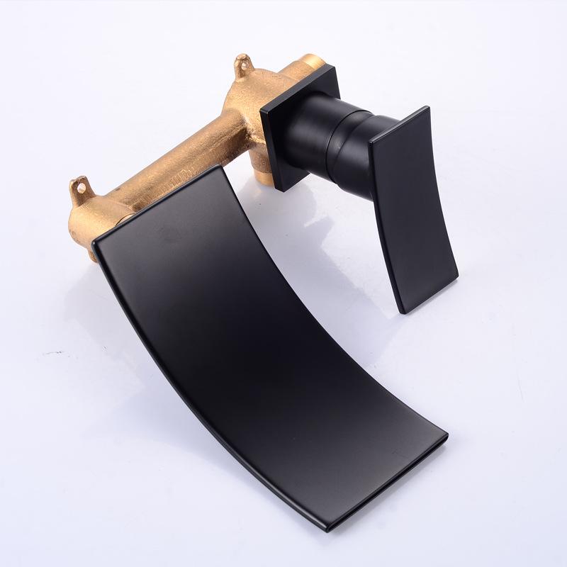 European Style All-copper Concealed Waterfall Faucet Household Hot and Cold Basin Basin with Mixed Water Into The Wall Faucet