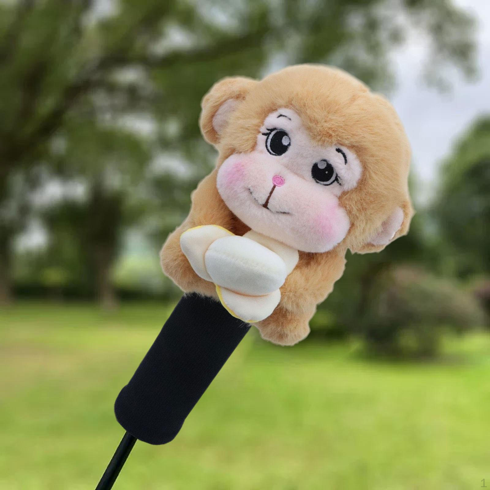 

Golf Club Headcover with Monkey Pattern, Protection for Outdoor Sports светло-коричневого