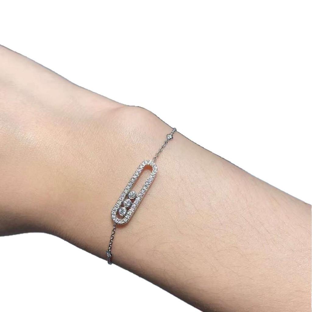 Mei's Elegant Triple Diamond Slider Bracelet for Women - 2025 Trendy Jewelry