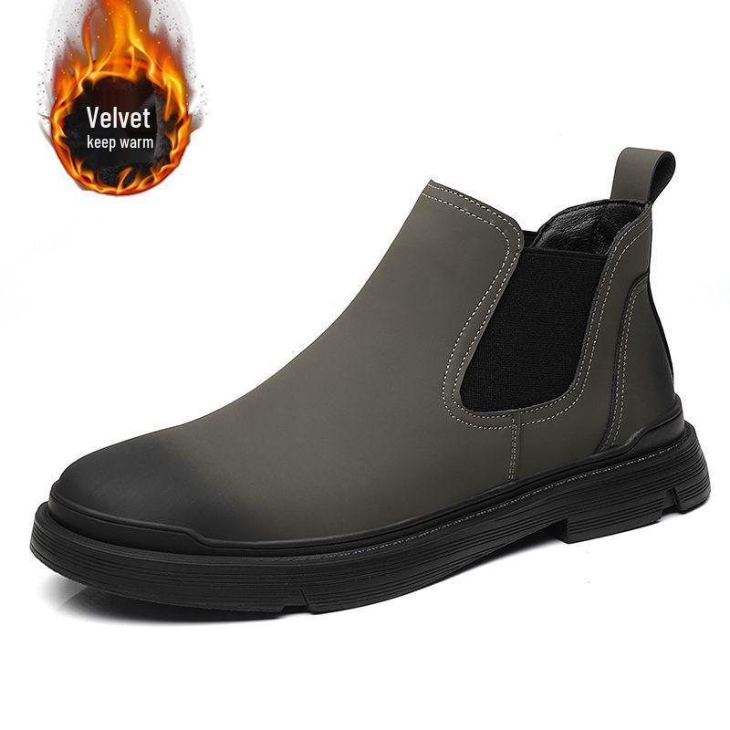 

Мужские 2025 Осенние Ретро Кожаные Челси Ковбойские Ботинки - Универсальные Модные Мартин Рабочие Ботинки 43