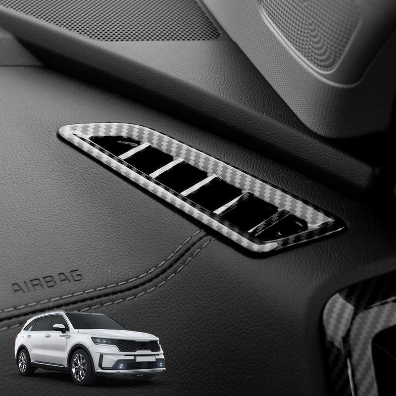 Carbon Fiber ABS Dashboard Upper Air Outlet Cover Air Conditional Defrost Vent Grill Trim Frame For Kia Sorento MQ4 -
