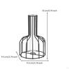 Glass Vase with Metal Frame Transparent Wire Tabletop for Living Room, Office Desk,