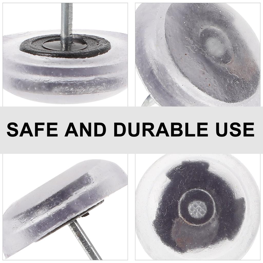 20pcs Furniture Sliders Silicone Table Chair Tack Round Nail On Sliding Feet Table Leg Pad Floor Protector Mute Chair Feet Cover