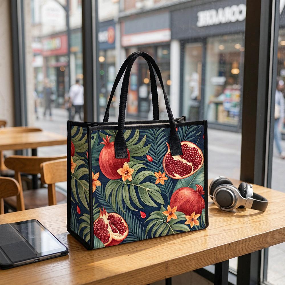Tropical Pomegranate Print Women's Casual Handbag Reusable Daily Tote Bag for Shopping Travel
