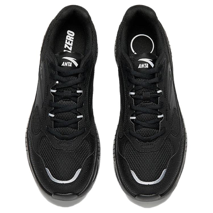 Anta Slip Resistant Abrasion Resistant Low top Casual Shoes Men's Basic Black Sneakers 112528812-2