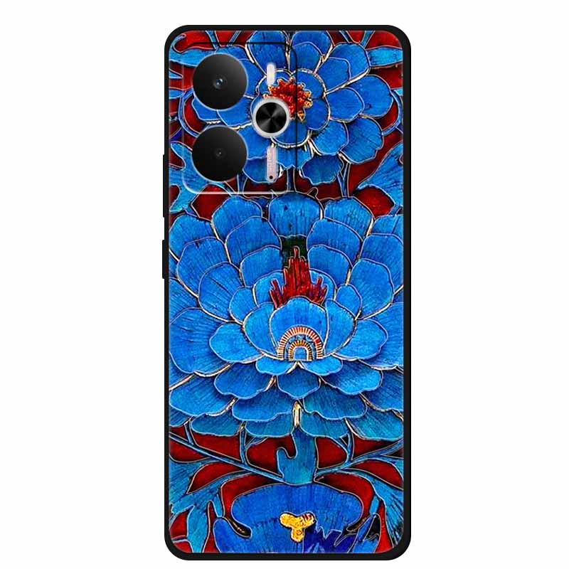 3D Emboss Case For Realme 14 5G Case Realme14 Coque Relief Flower Silicone Soft Back Cover For Realme 14 Phone Cases Funda Shell