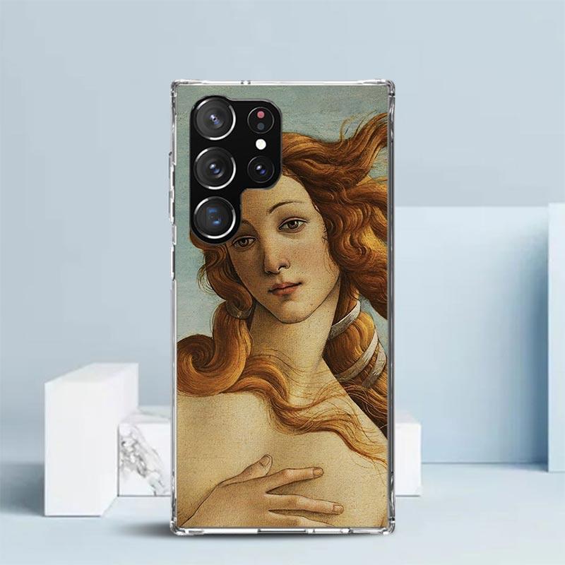 Paint Art Renaissance Phone Case For Samsung Galaxy S24 S25 Edge S26 Ultra S22 S23 Plus S21 + S20 FE Soft TPU Back Cover Galaxy