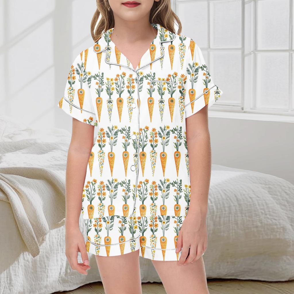Kids' Printed Pajama Set - Short Sleeve & Shorts Sleepwear