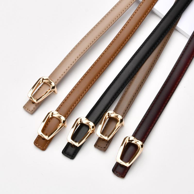 Leather Thin Belt Women'S Fashion Belt With Skirt Simple And Trendy Thin Belt Women'S Thin Belt