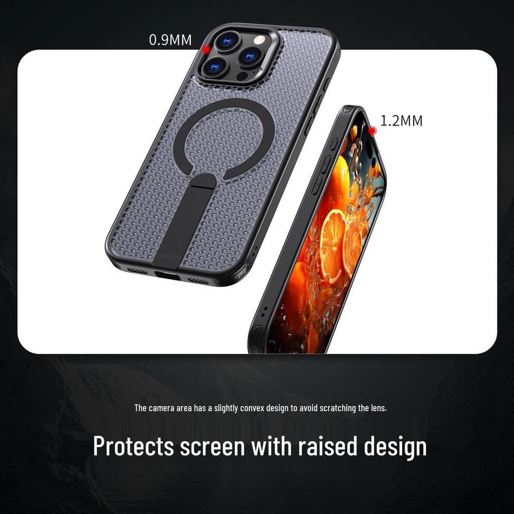 iPhone 17 Pro Max Cellular Heat Dissipation Protective Case with Magnetic Car Stand