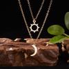 Romantische Maan Zon Koppel Ketting voor Vrouwen Mannen Roestvrij Staal Creatieve Holle Hanger Schakelketting Ketting Set Sieraden Cadeau