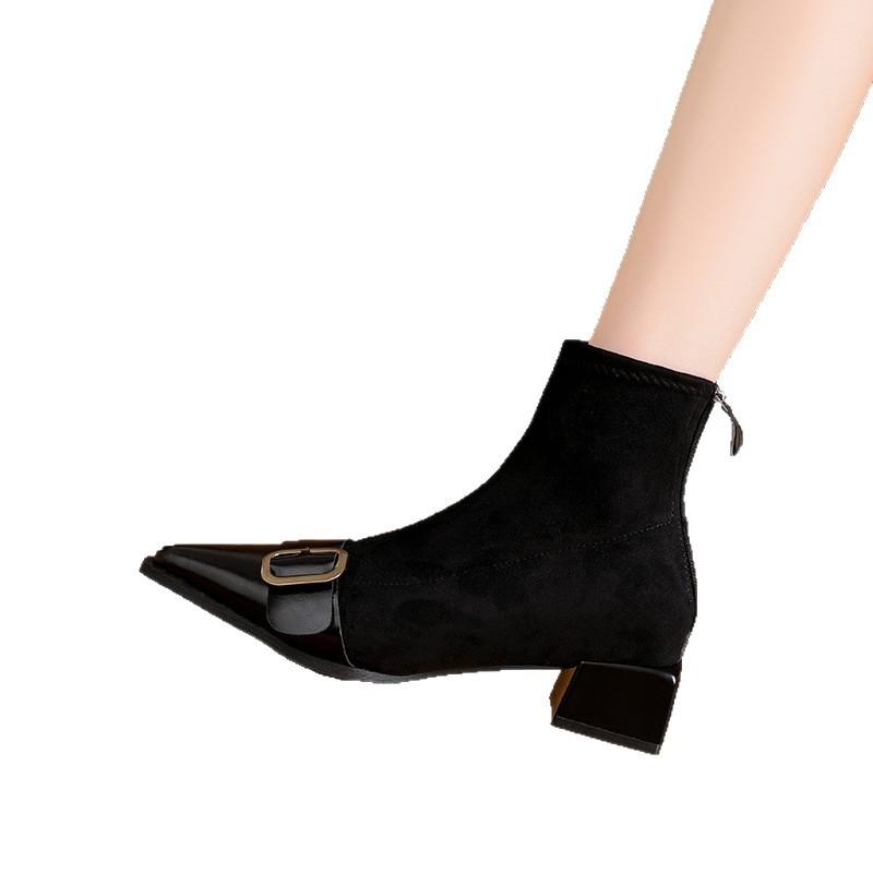 Niche light luxury autumn and winter handmade retro women's shoes and  soft leather retro simple pointed head fight