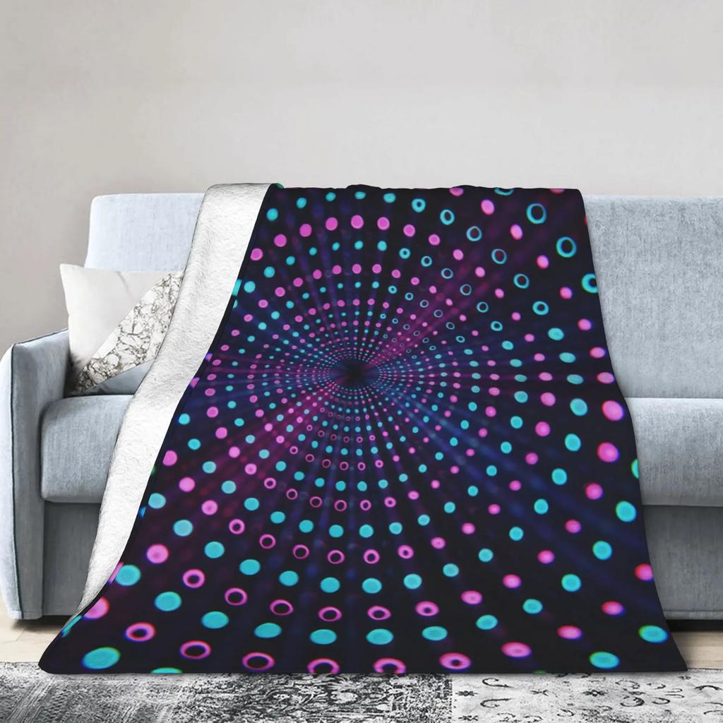Whirlpool Dizziness Pattern Plush Flannel Throw Blanket for Couch Chair Sofa Bed  Super Soft Bedspread for Girls and Boys