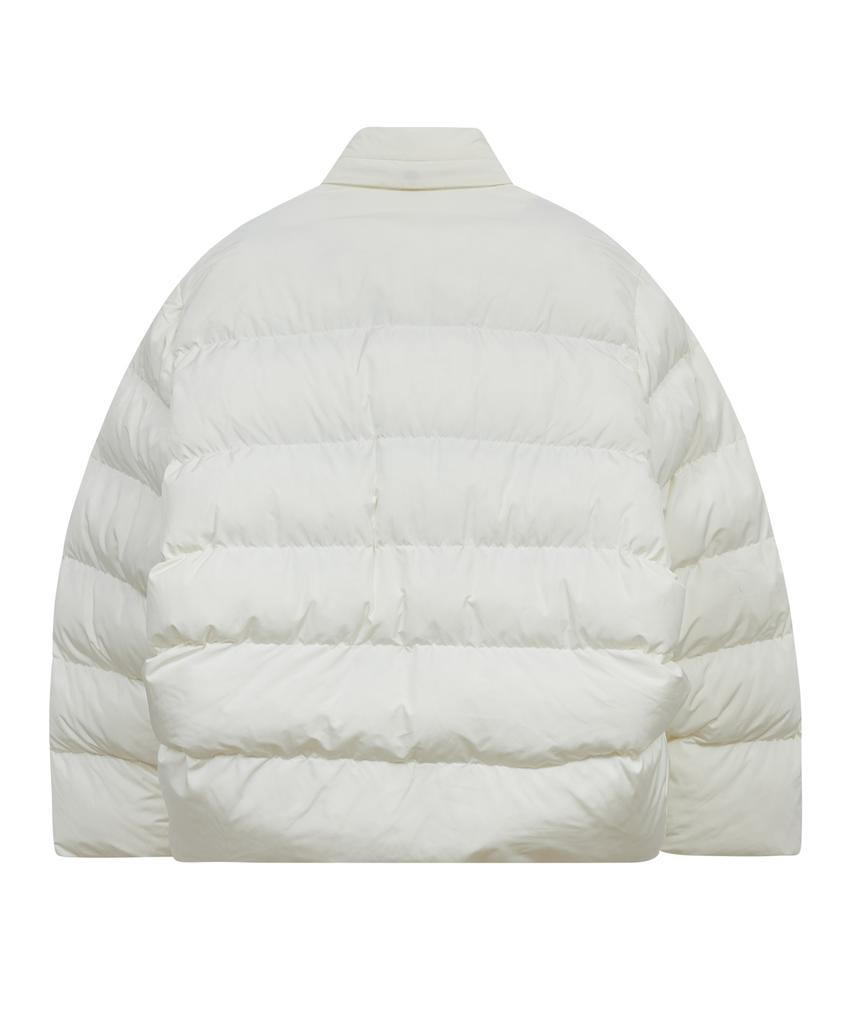 Standarderror 87-Stan021 Essential Asymmetrical Oversized Hooded Padded Jumper Ivory