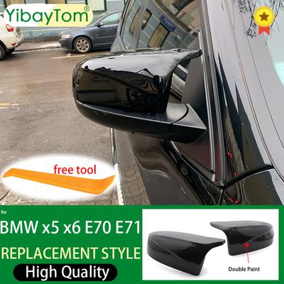 Für BMW x5 E70 x6 E71 2008 2009 2010 2011 2012 2013 Auto Seite Flügel Spiegel Abdeckung Rückansicht Kappen schwarz hohe qualität