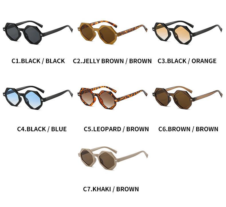 Polygon Sunglasses: European-American Angled Fashion, Color-Block, Casual Women's Style