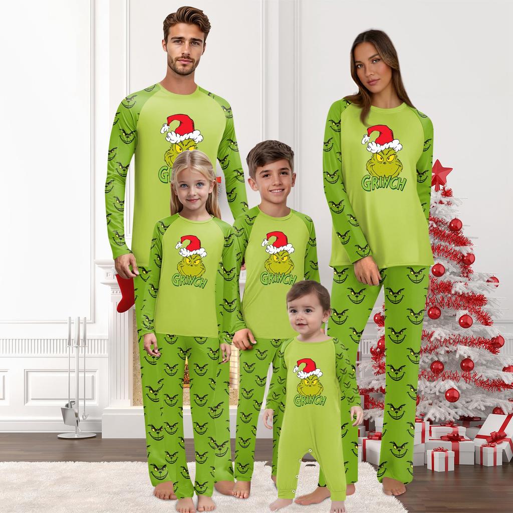 Christmas Prints Family Matching Long Sleeve Tops+Pants Set Family Matching Sets