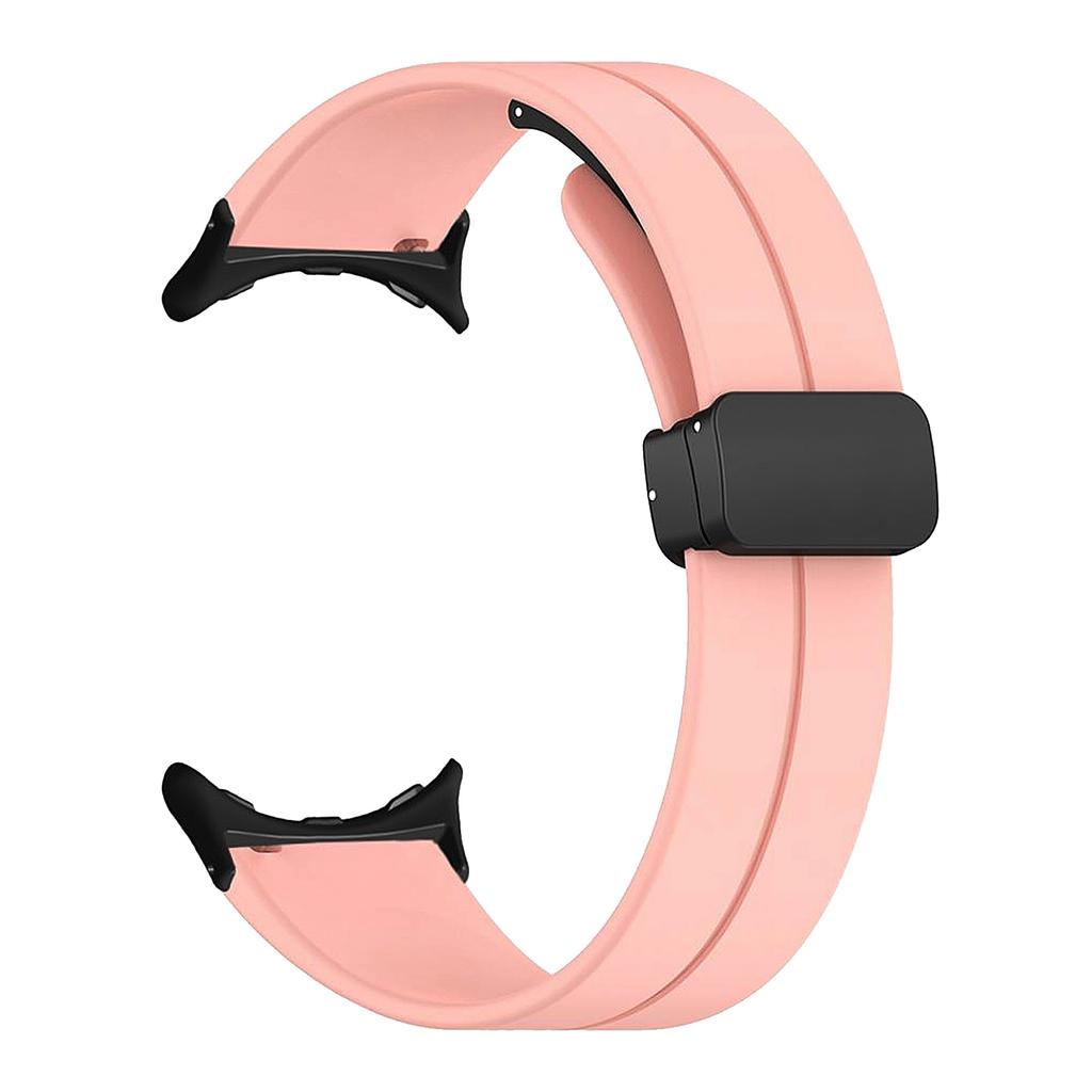 Silicone Watch Bands Soft Elastic Smartwatch Strap with Magnetic Folding Buckle for Google Pixel Silicone Watch Strap