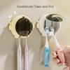 Porte-brosse à dents mural avec cache-poussière - Sans perçage, design inversé pour brosses électriques et manuelles, organiseur de salle de bain peu encombrant