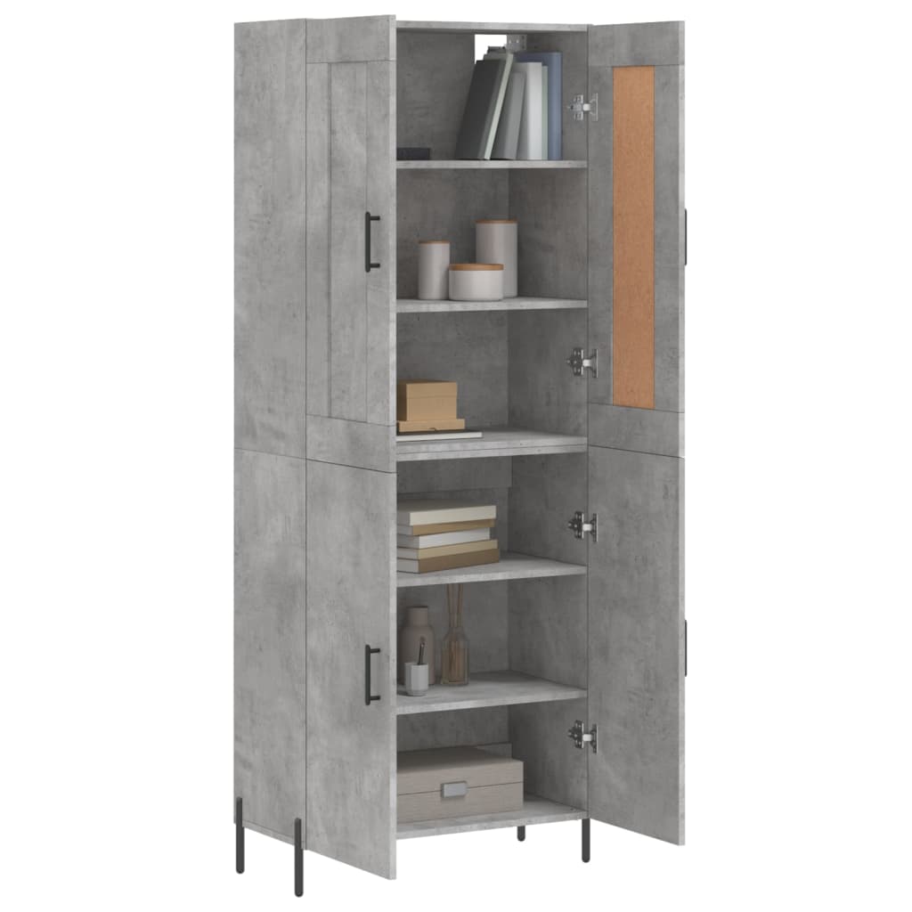 Highboard Concrete Grey 69.5 x 34 x 180 cm Particleboard