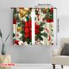 2pcs,2D Plane Printing Curtains Digital Printed Christmas Bells Poinsettia Holly (3) Versatile Durable Polyester (without Rod)