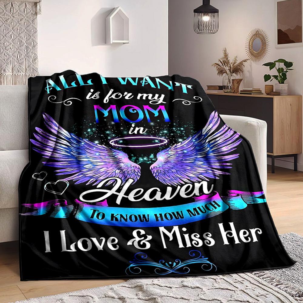 

1pc Mom Loved One Tribute Art Print Blanket - Perfect Gift for Birthdays, Christmas & Halloween- Soft, Warm & Versatile yy250909160 75x90cm