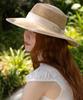 Tatiana Mirette Ribbon Band Natural Raffia Boater Hat Ht8201 Ivory