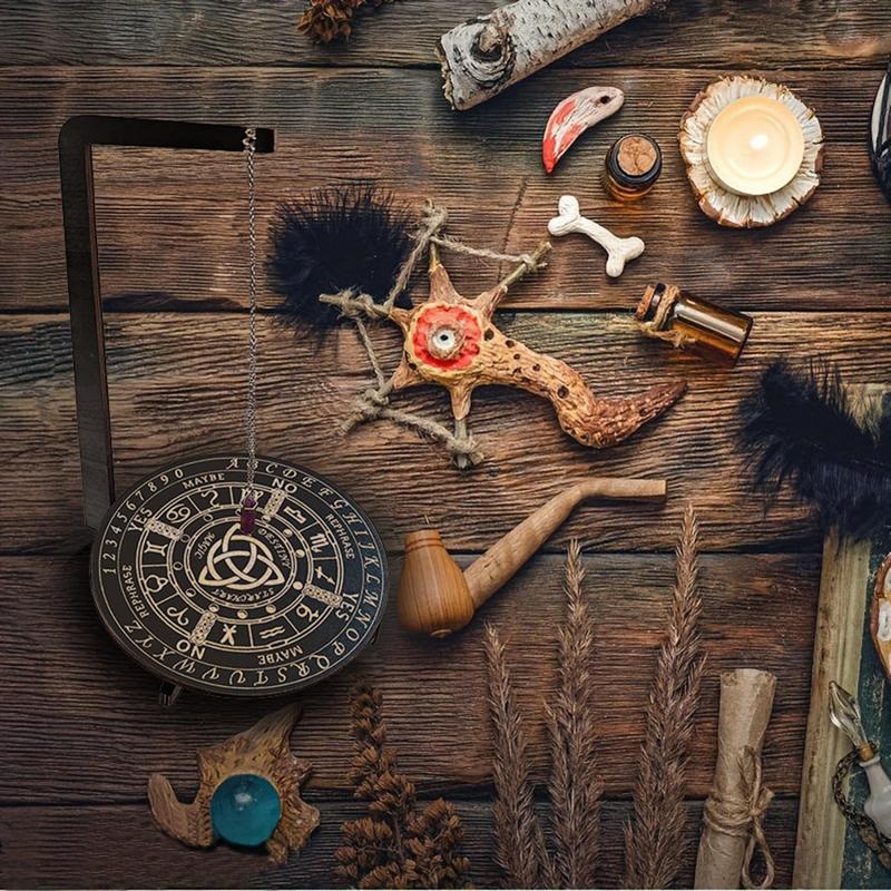Pendulum Board For Divination Pendulum Divination Board Set Mystic Ritual Vertical Metaphysical Witch Supplies For Meditation