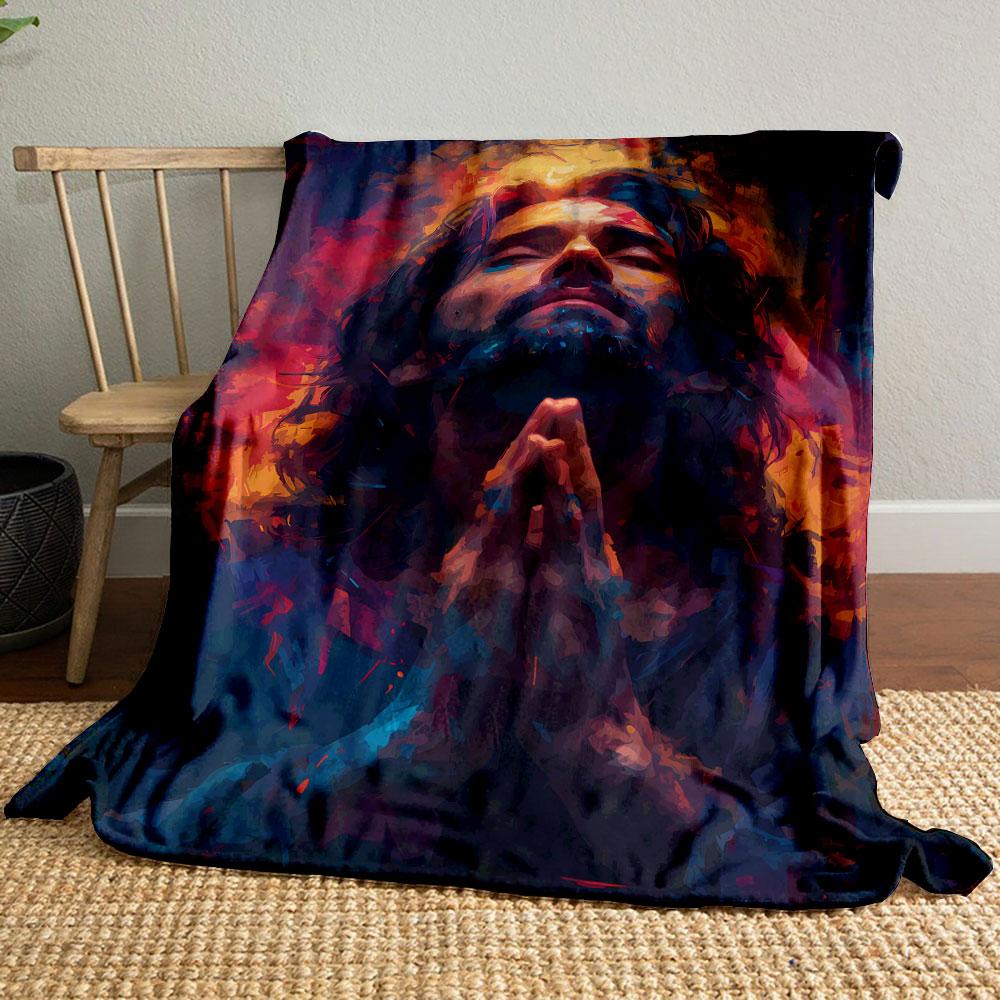 

Jesus Praying Artistic Blanket bedroom Blanket for Livingroom Couch lunch break Soft throw for Friend s festival Gift 80cm x 120cm