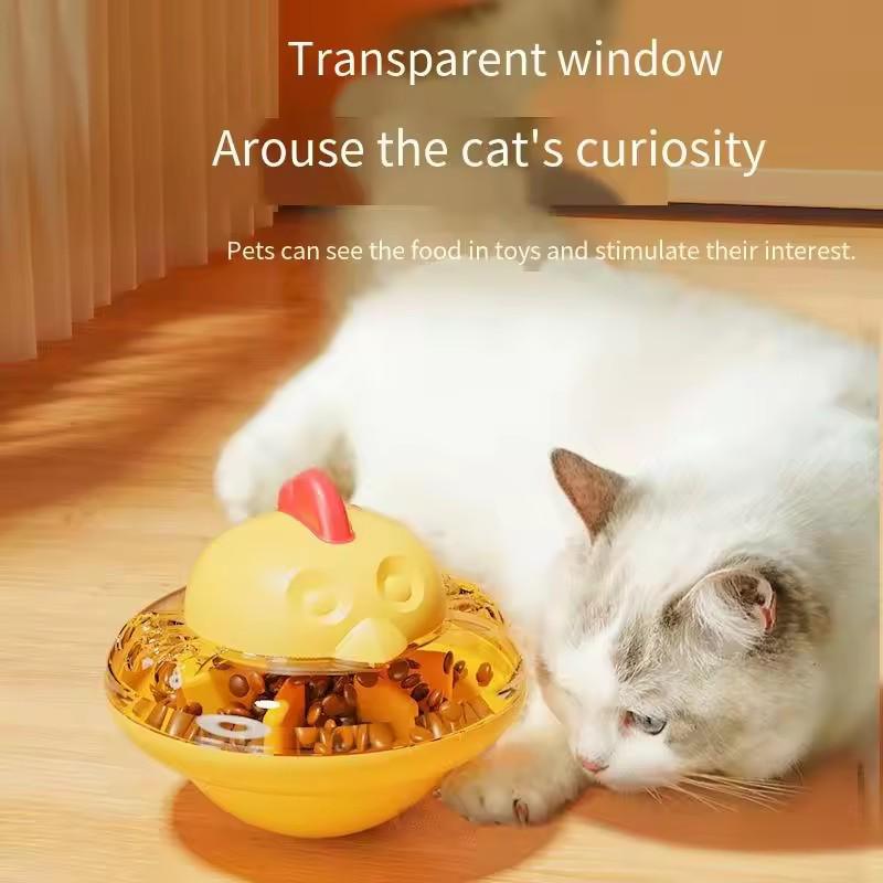 Funny Chicken Shape Cat Dog Food Dispenser Interactive Slow Feeder Puzzle Toy For Pets жёлтый