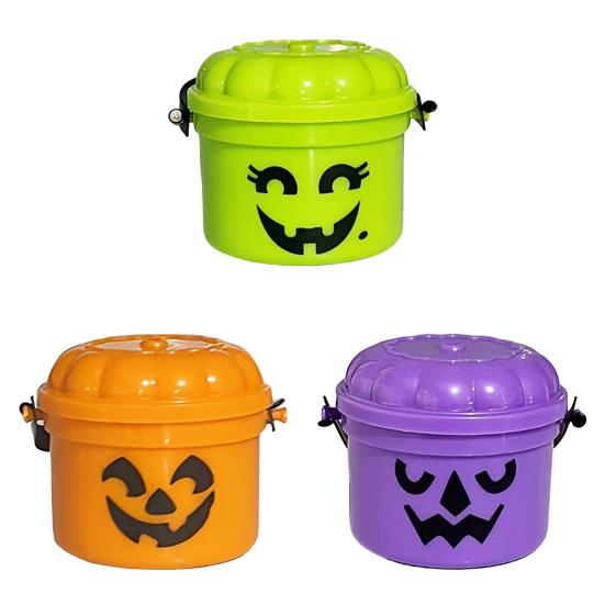3/7Pcs Mini Pumpkin Bucket Striking Nostalgic Design Weird Atmosphere Spooky Mini Pumpkin Bucket Ornament
