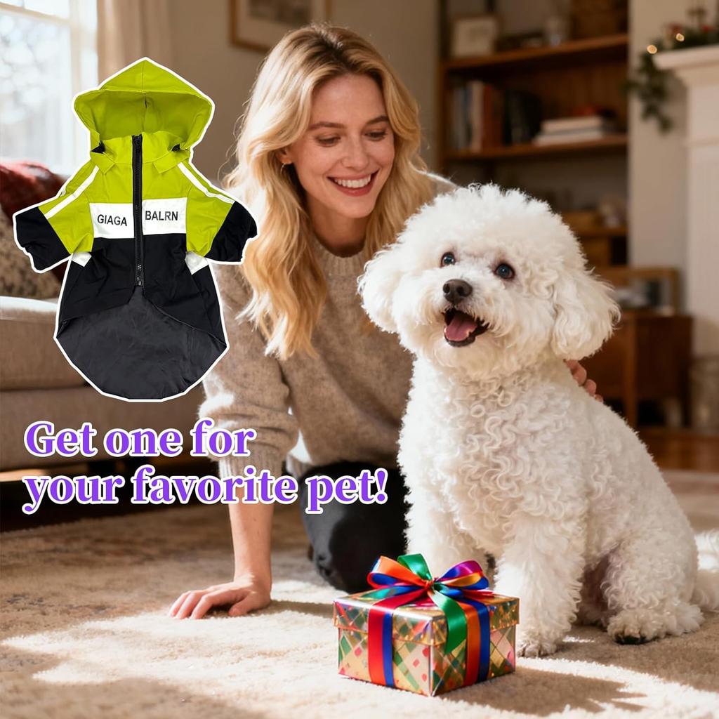 Small Rain Jacket Dog Clothes Coat with Hood Suitable 5 to 7lbs - Small Dog Sweatshirt Waterproof Windbreak Puppy Raincoat