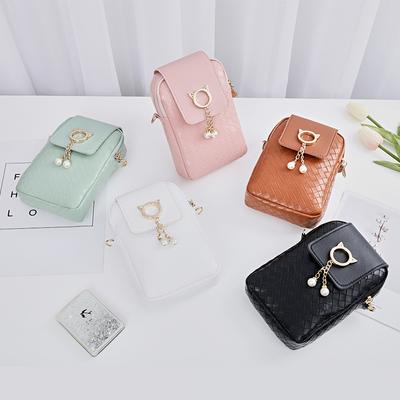 Bolsa mensageiro feminina, bolsa de ombro em PU de cor sólida, fashion, para mulheres, meninas, bolsa transversal casual, bolsa pequena para atividades ao ar livre
