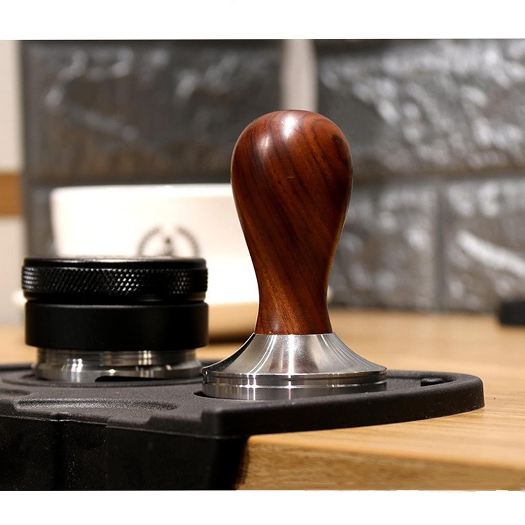 FUN COFFEE Espresso Tamper, 51mm Flat Stainless Steel Espresso Coffee Tamper with Wooden Handle (co-0013-1)