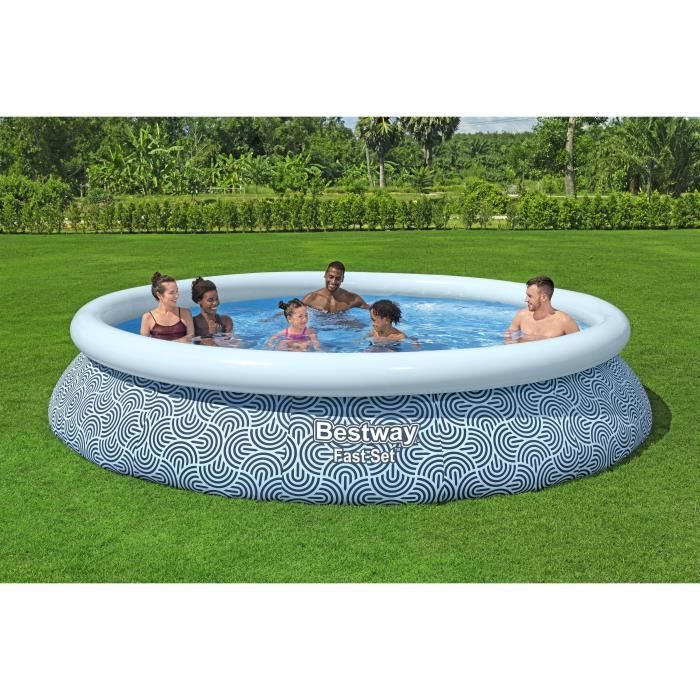 Kit piscine gonflable BESTWAY - Fast Set - 396 x 84 cm - Ronde (Filtre à cartouche, 1 cartouche)
