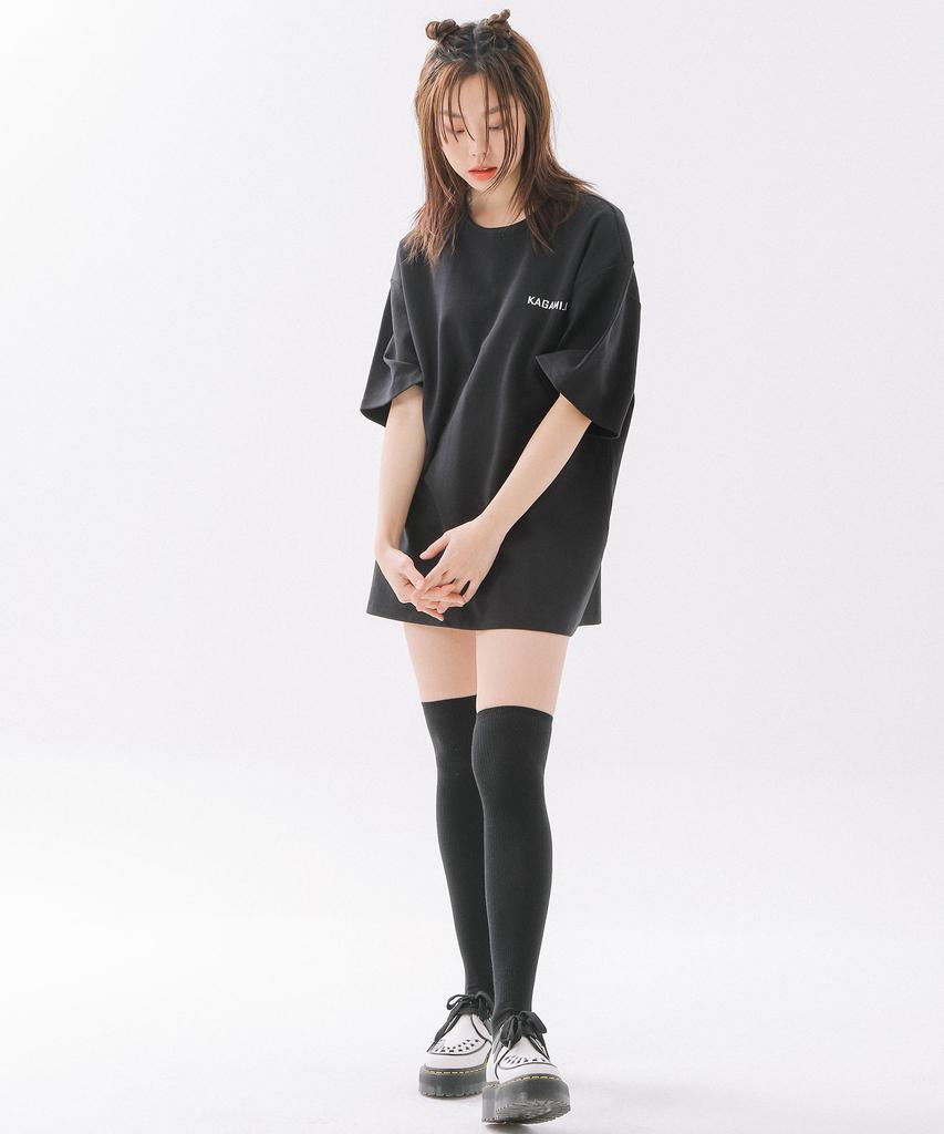 Kagamiel Oversized 1990 Logo T-Shirt Black