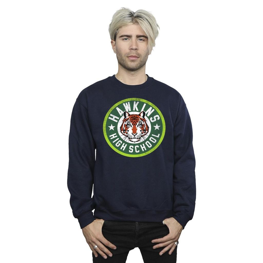 Netflix Mens Stranger Things Hawkins Tiger Circle Sweatshirt