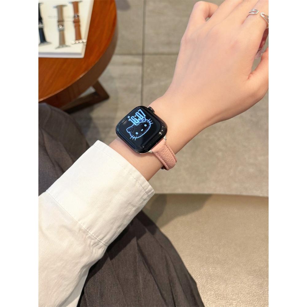 Slim Leather Strap for Apple Watch Band 44mm 38mm 41mm 49mm 45 Mm Wrist Women Bracelet IWatch Serie 11 10 9 8 7 6 5 4 SE Ultra 2 3