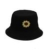 New sunflower applique bucket hat female tide small fresh pot hat student foldable sun hat