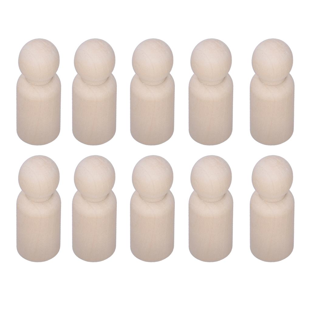 10pcs Wooden Peg Figures Children s Painted Graffiti Wood Dolls for Kids DIY Art Craft PaintingMale