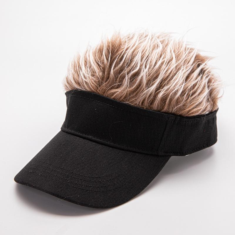 1pc Men Women Baseball Cap with Spiked Hairs Wig Hat Spiked Wigs Casual Unisex Sunshade Adjustable Sun Visor Wig Cap
