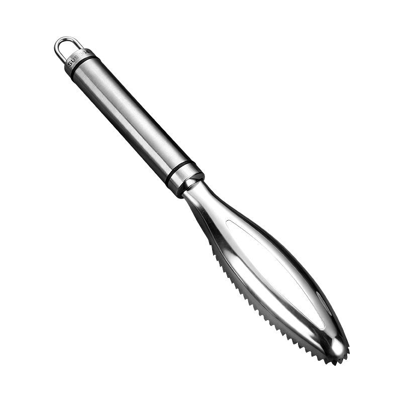 High-quality 304 Stainless Steel Double-row Tooth Fish Scale Planer To Scrape Fish Scales by Hand. Kitchen Accessories