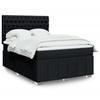 VidaXL Slatted Bed Base with Mattress Black 140x190 Cm Fabric 3293972
