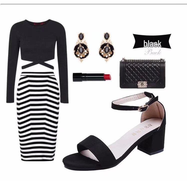 2023 Spring Women's Chunky Heel Sandals – Simple, Casual, Sexy Round Toe with Single Strap