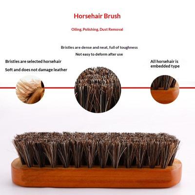 Genuine Horsehair Wooden Brush Car Detailing Polishing Buffing Brush Seat Handle Dashboard Roof Cleaning Premium Car Wash Brush