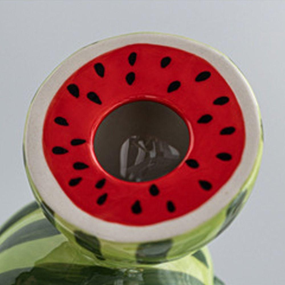 Orange Lemon Watermelon Fruit Model Vase Ceramic Crafts Flower Holder  Living Room Desktop