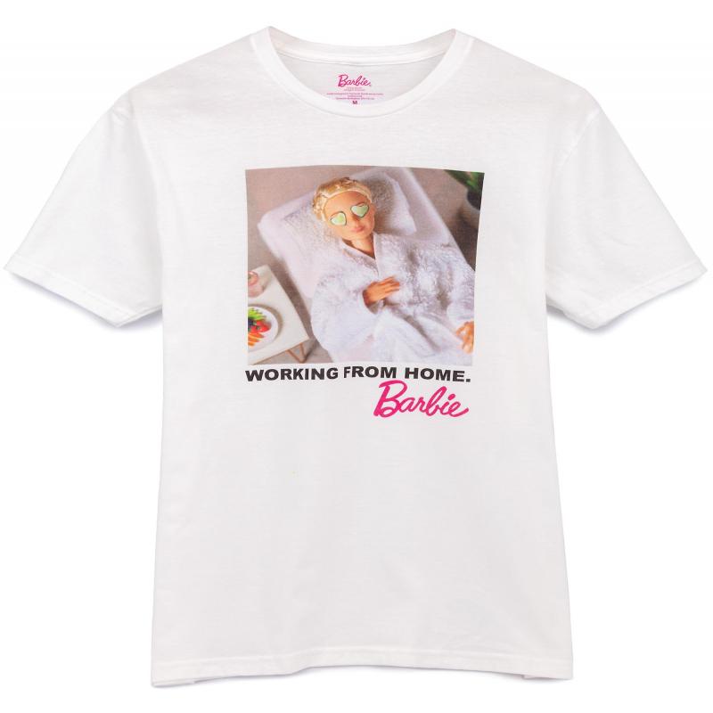 Barbie Womens Short Sleeved T-Shirt White Barbie Doll Print