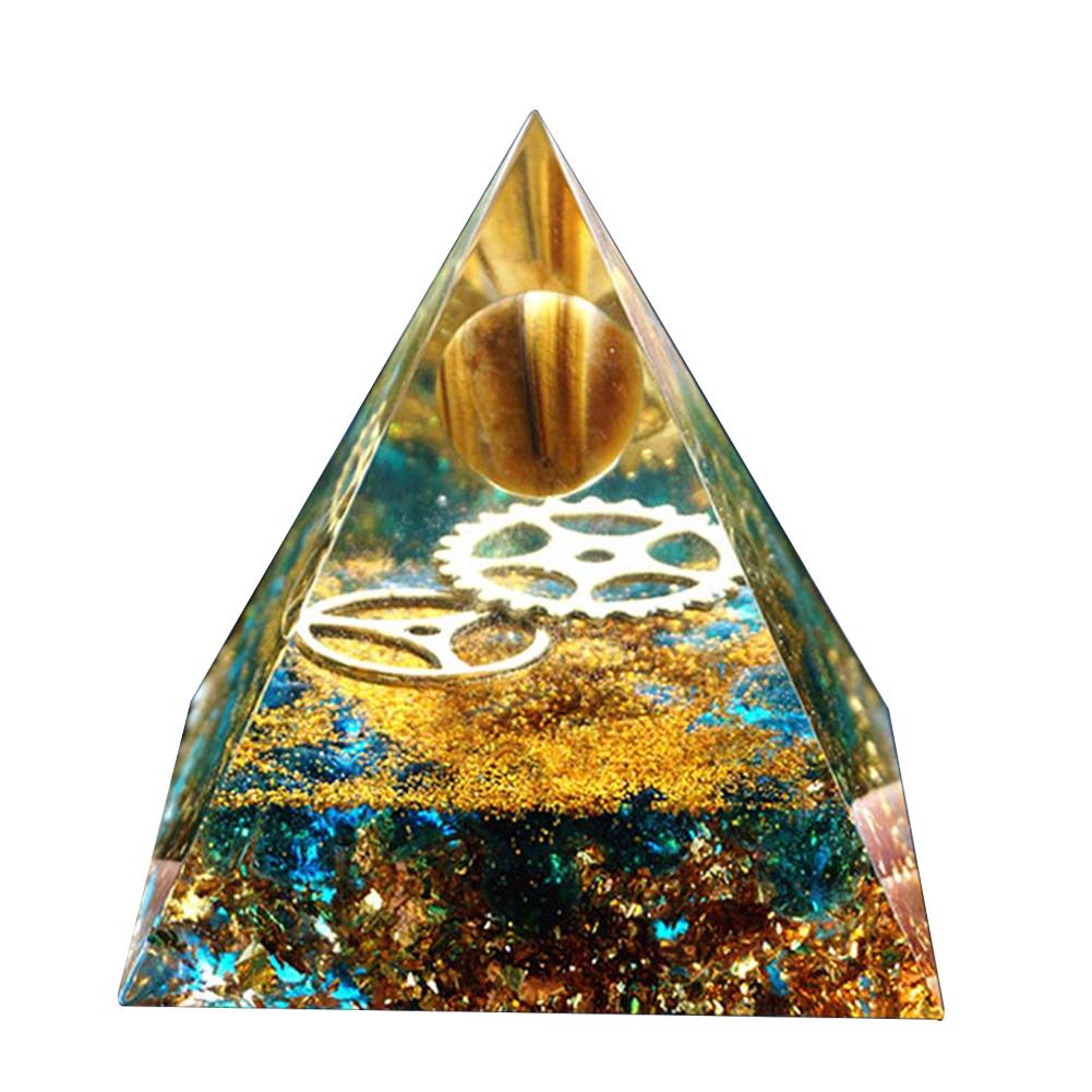 Natural Pyramid Crystals Handmade Stone Orgonite Pyramid Amethyst Crystal Sphere Natural Stone Energy Generator Meditation Tool